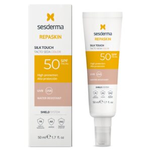 SESDERMA apsauginė priemonė nuo saulės veidui su spalva SPF50 REPASKIN SILK TOUCH, 50 ml
